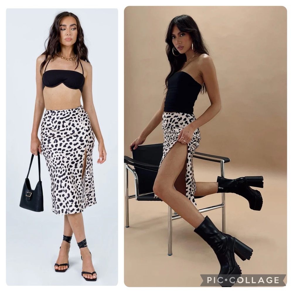 Princess Polly “Nia” Leopard Print Midi Skirt